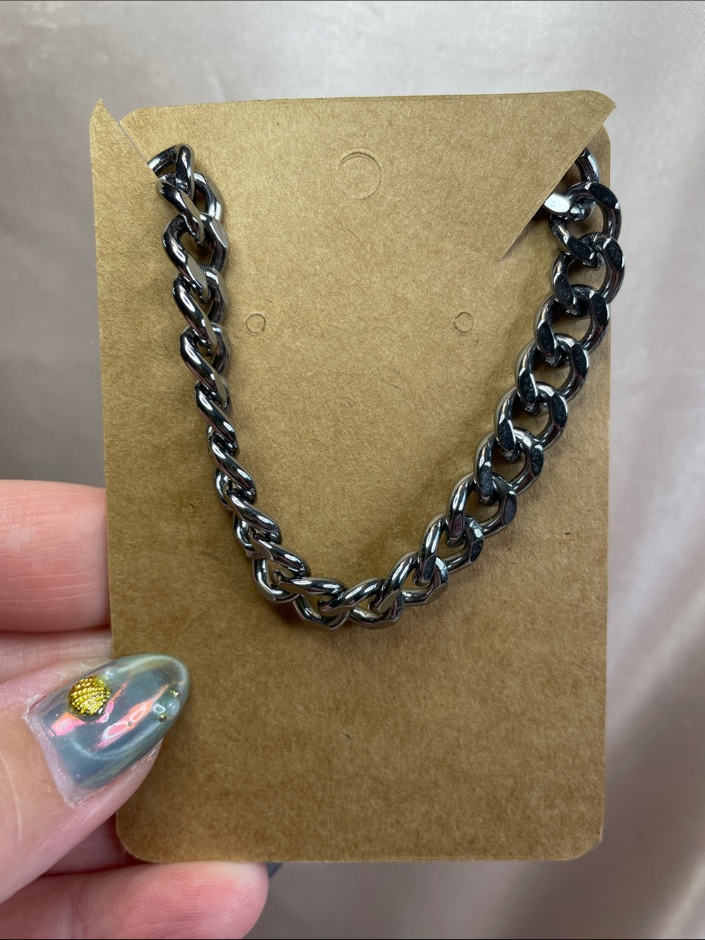 Bomb Party Hematite Cuban Chain Necklace Luxe Layer $89 MSRP